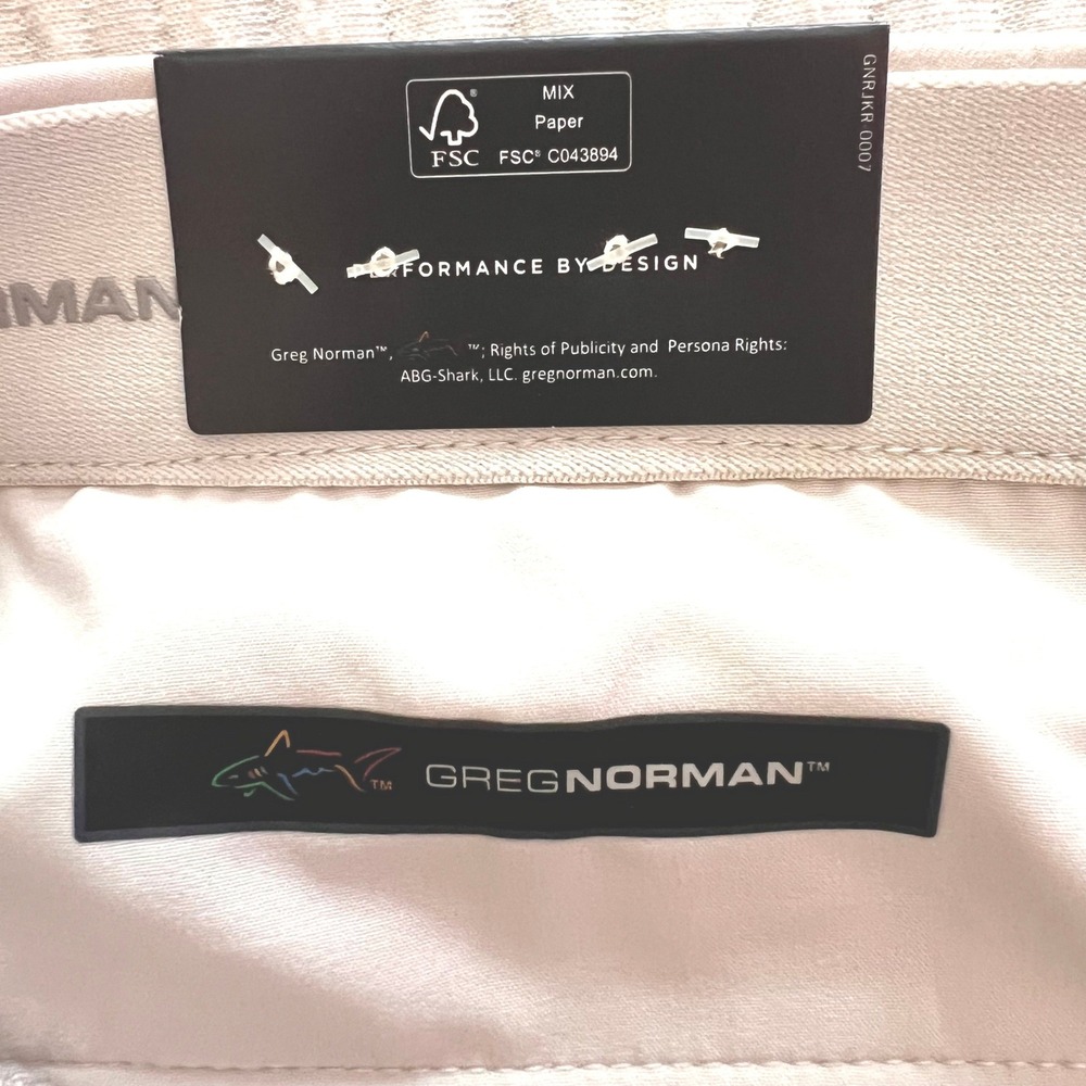 Greg Norman Mens Clubhouse Golf Pants 38x30 Stone White Stretch G7XSP750 NEW - Picture 7 of 9